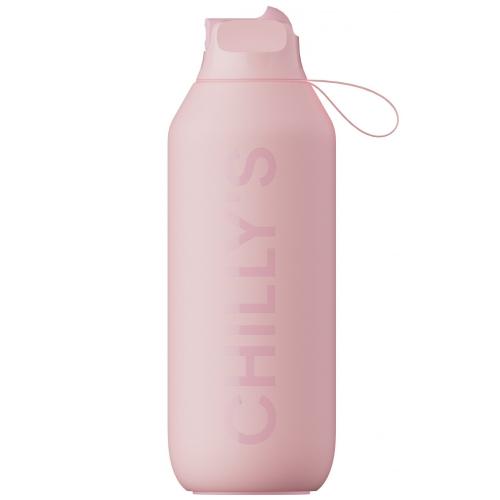 Chilly's Series 2 Flip Sport Bottle Ανοξείδωτος Θερμός με Καλαμάκι & Αντιμικροβιακό Στόμιο για Κρύα Ροφήματα 500ml, Κωδ 22606 - Blush Pink